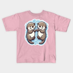 Kawaii Otter couple Kids T-Shirt